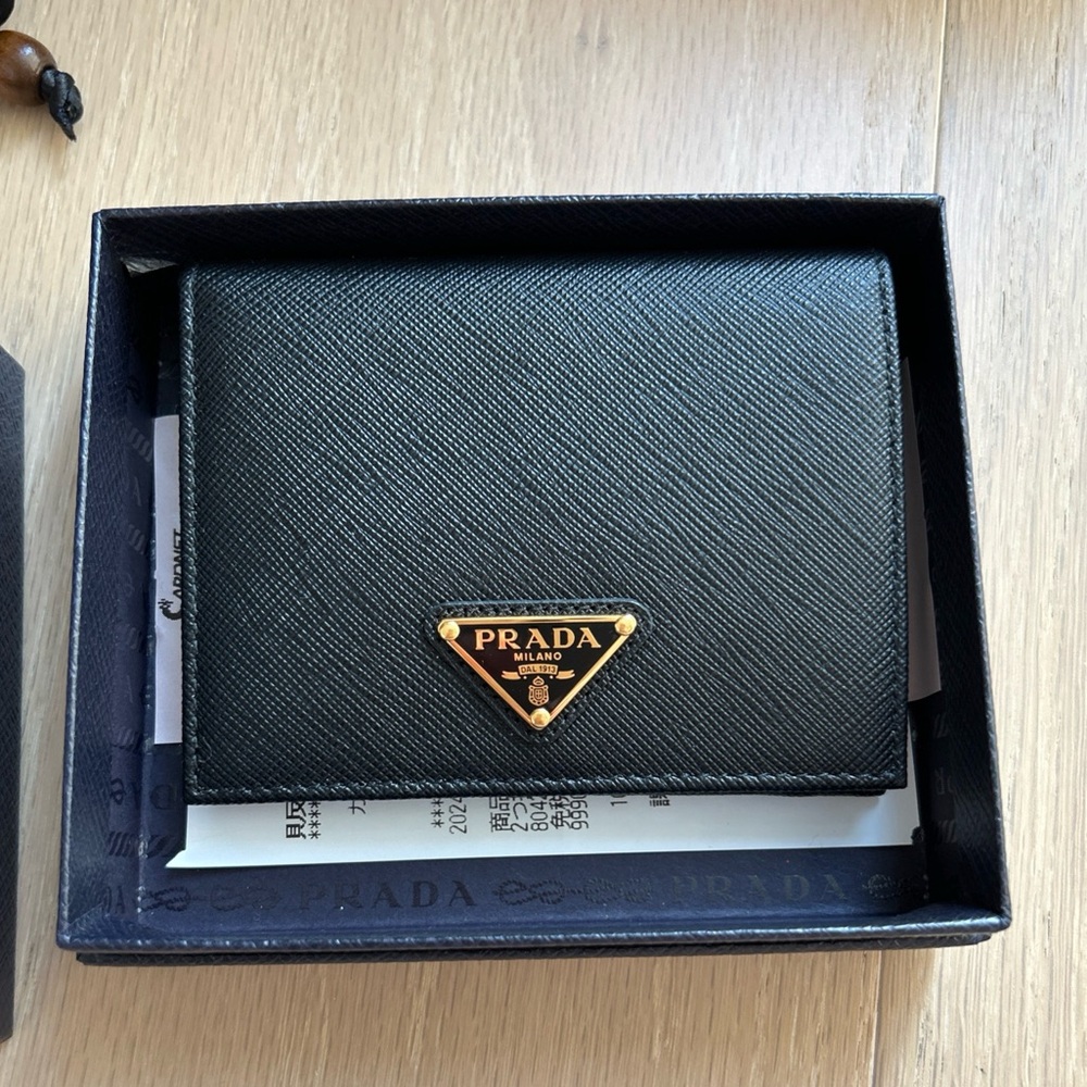 Prada Black Saffiano Leather Wallet NEW